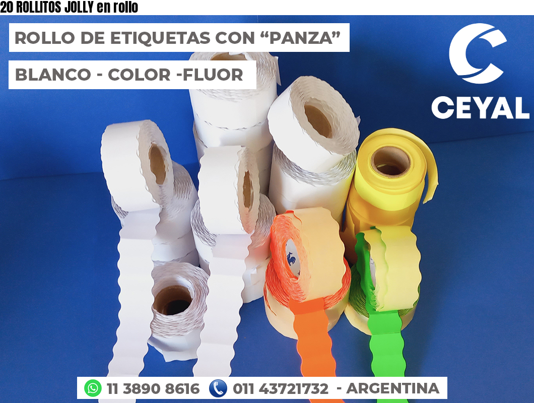 20 ROLLITOS JOLLY en rollo