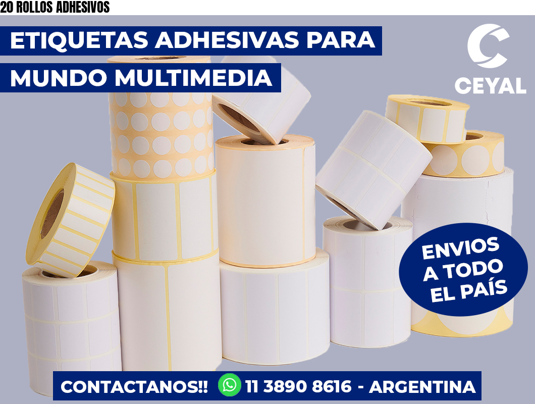 20 ROLLOS ADHESIVOS