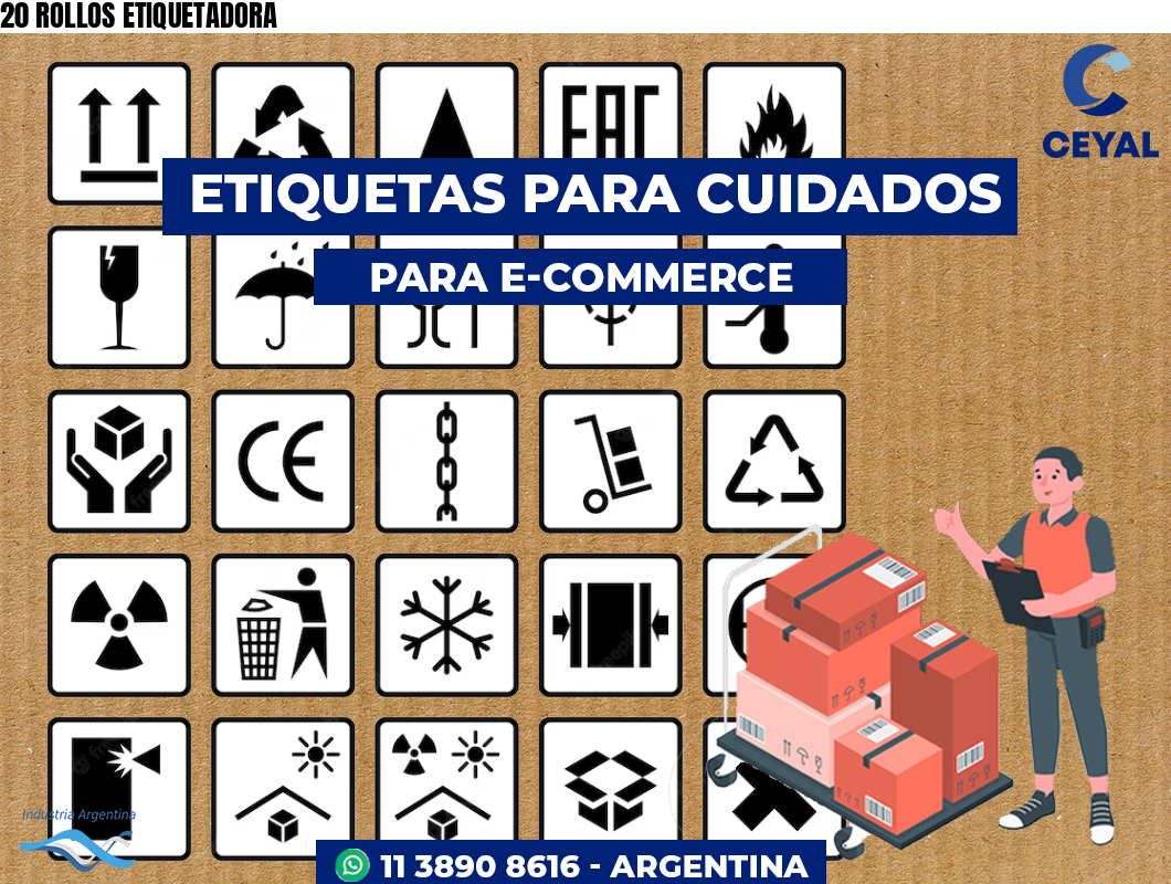 20 ROLLOS ETIQUETADORA