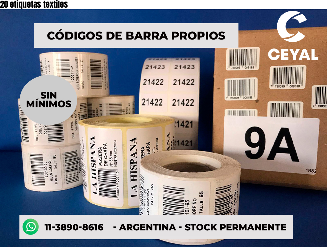 20 etiquetas textiles
