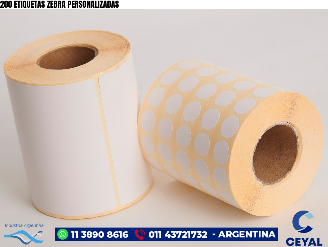 200 ETIQUETAS ZEBRA PERSONALIZADAS