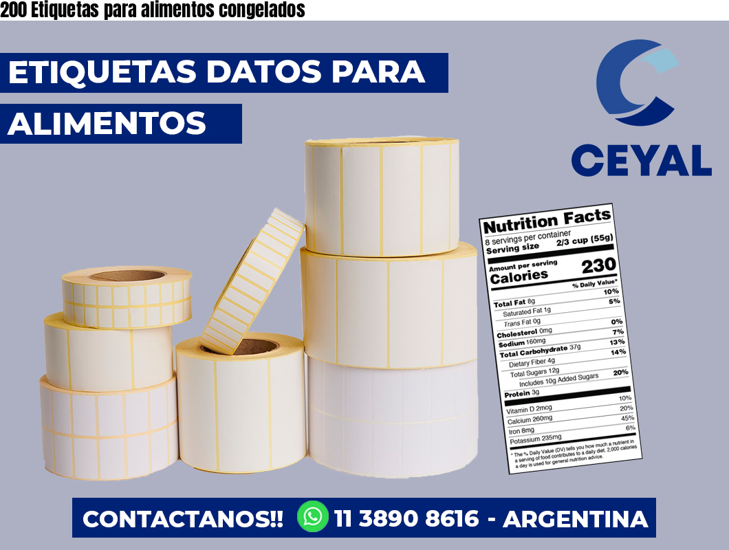 200 Etiquetas para alimentos congelados