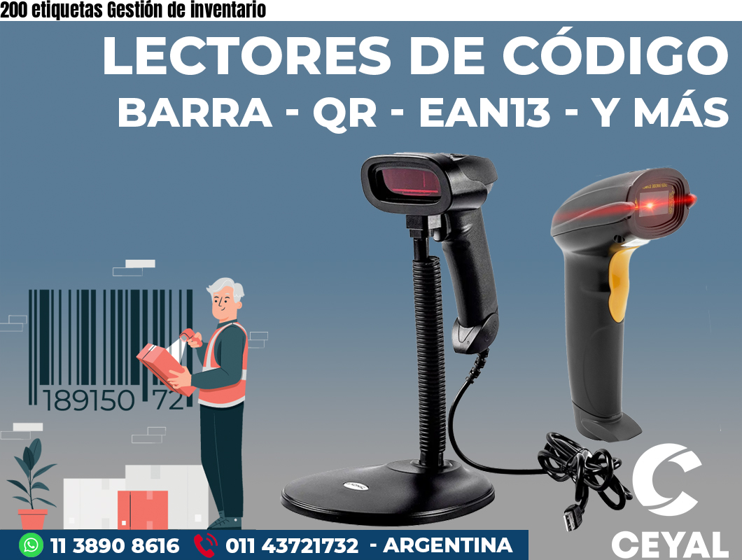 200 etiquetas Gestión de inventario