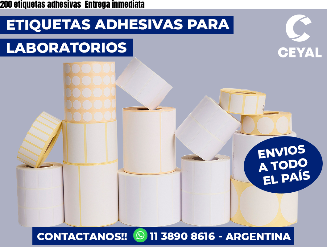 200 etiquetas adhesivas  Entrega inmediata