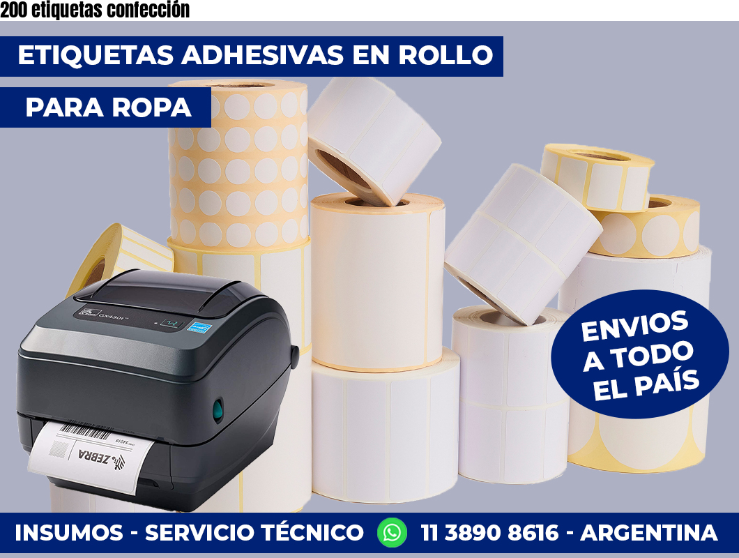 200 etiquetas confección
