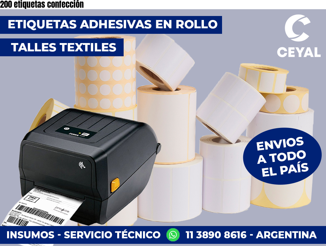 200 etiquetas confección
