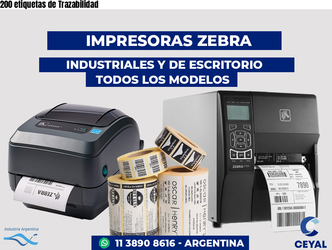 200 etiquetas de Trazabilidad