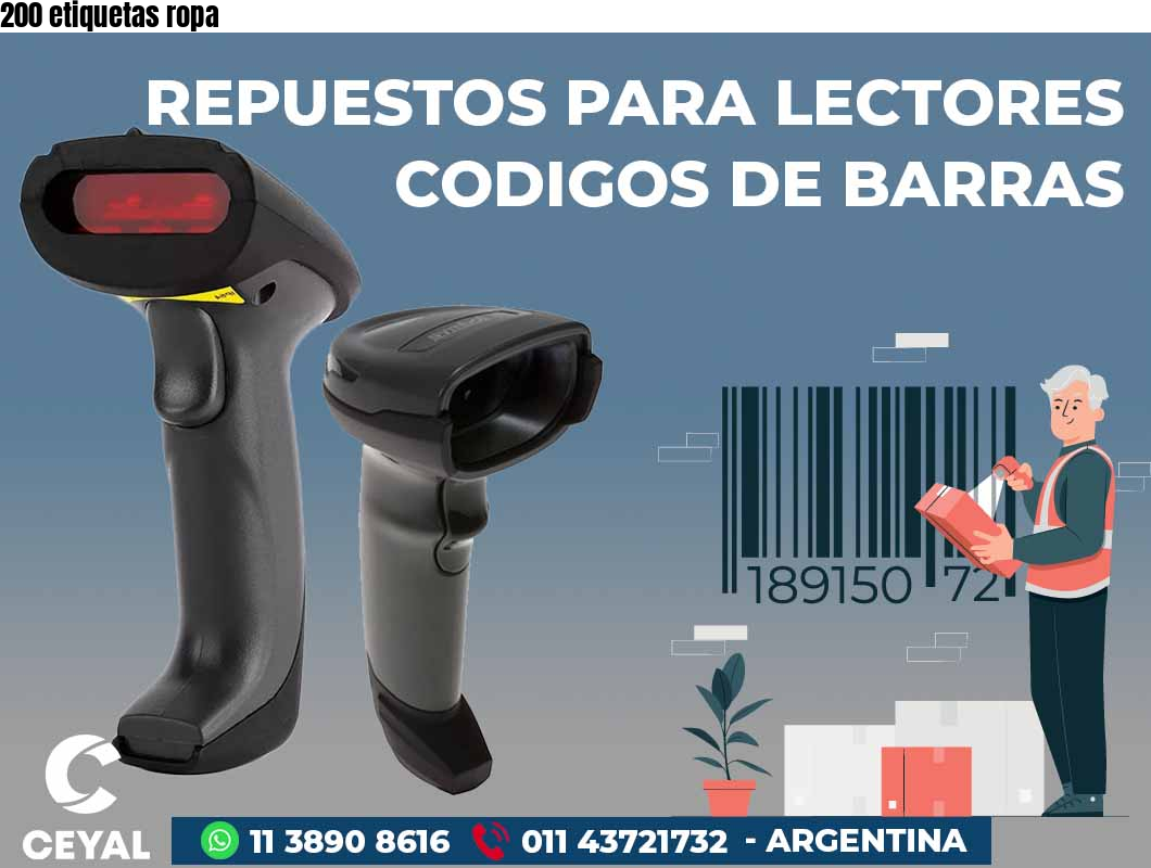 200 etiquetas ropa