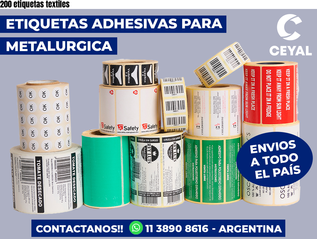 200 etiquetas textiles
