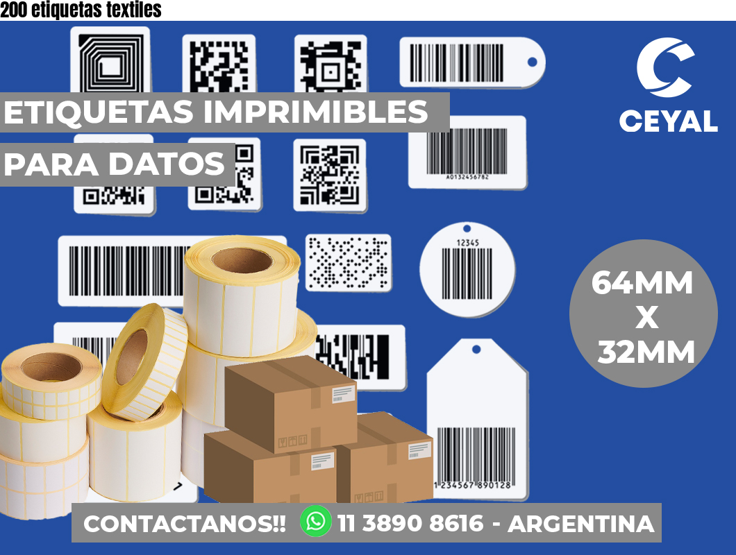 200 etiquetas textiles