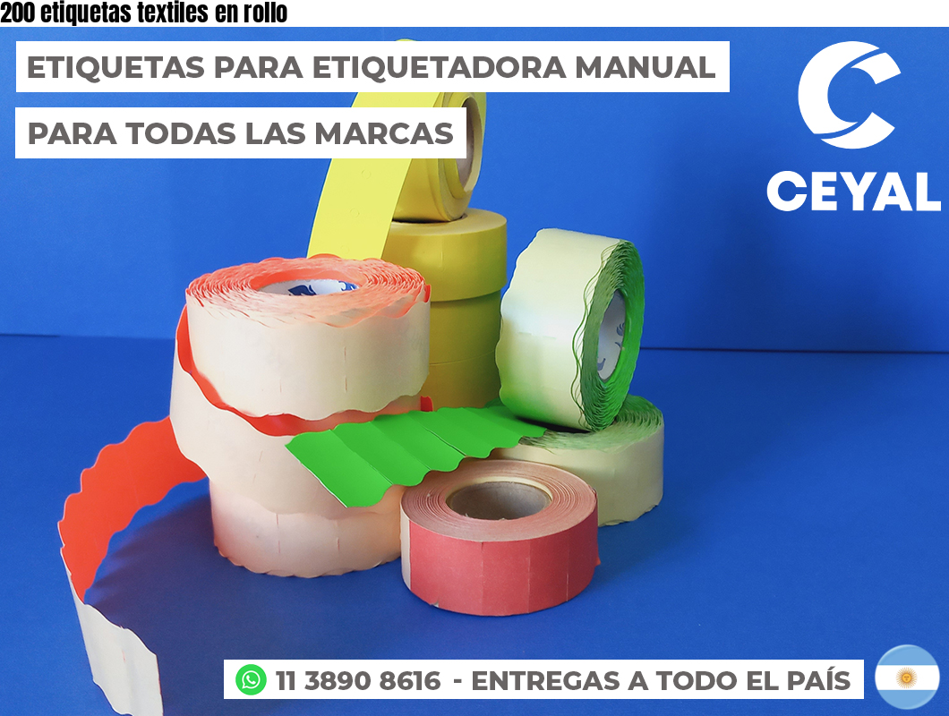 200 etiquetas textiles en rollo