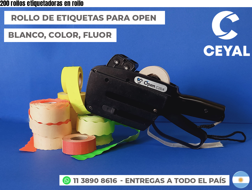 200 rollos etiquetadoras en rollo