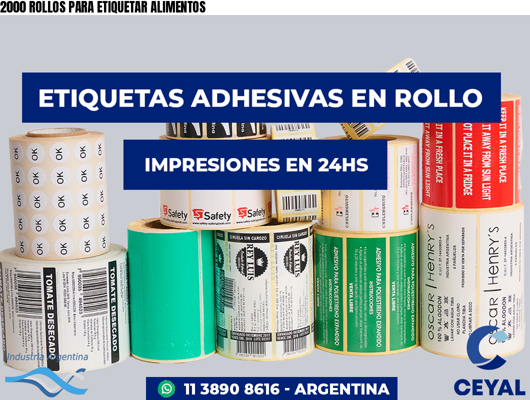 2000 ROLLOS PARA ETIQUETAR ALIMENTOS