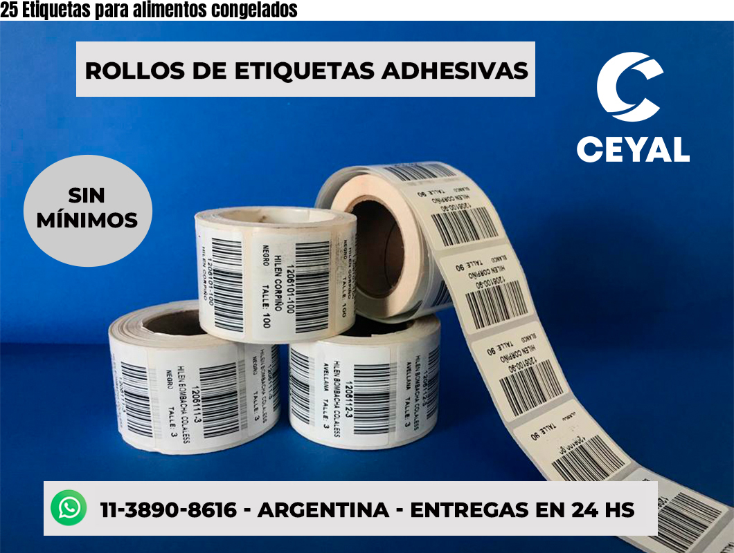 25 Etiquetas para alimentos congelados