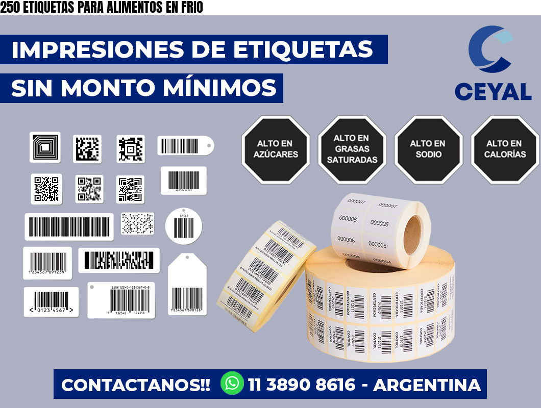 250 ETIQUETAS PARA ALIMENTOS EN FRIO