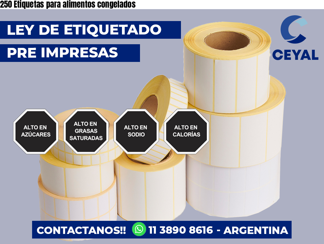 250 Etiquetas para alimentos congelados