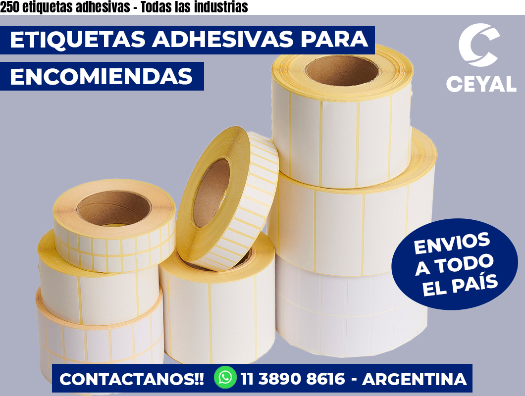 250 etiquetas adhesivas – Todas las industrias