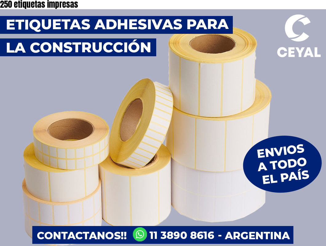 250 etiquetas impresas