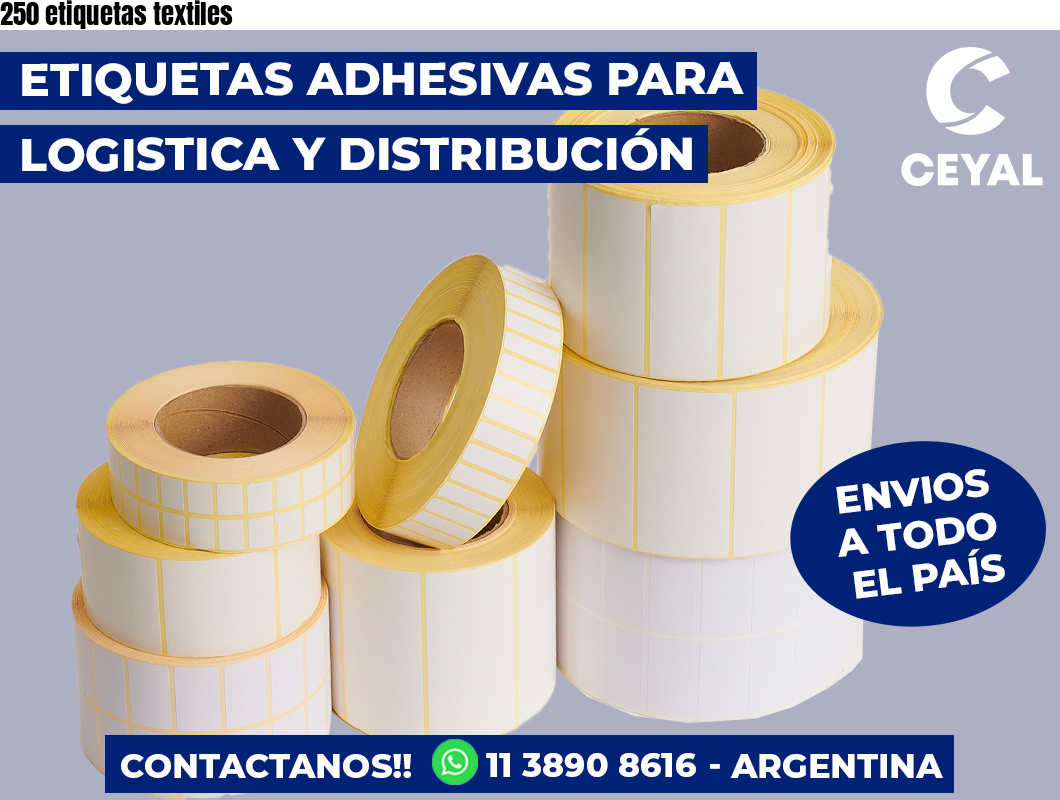 250 etiquetas textiles