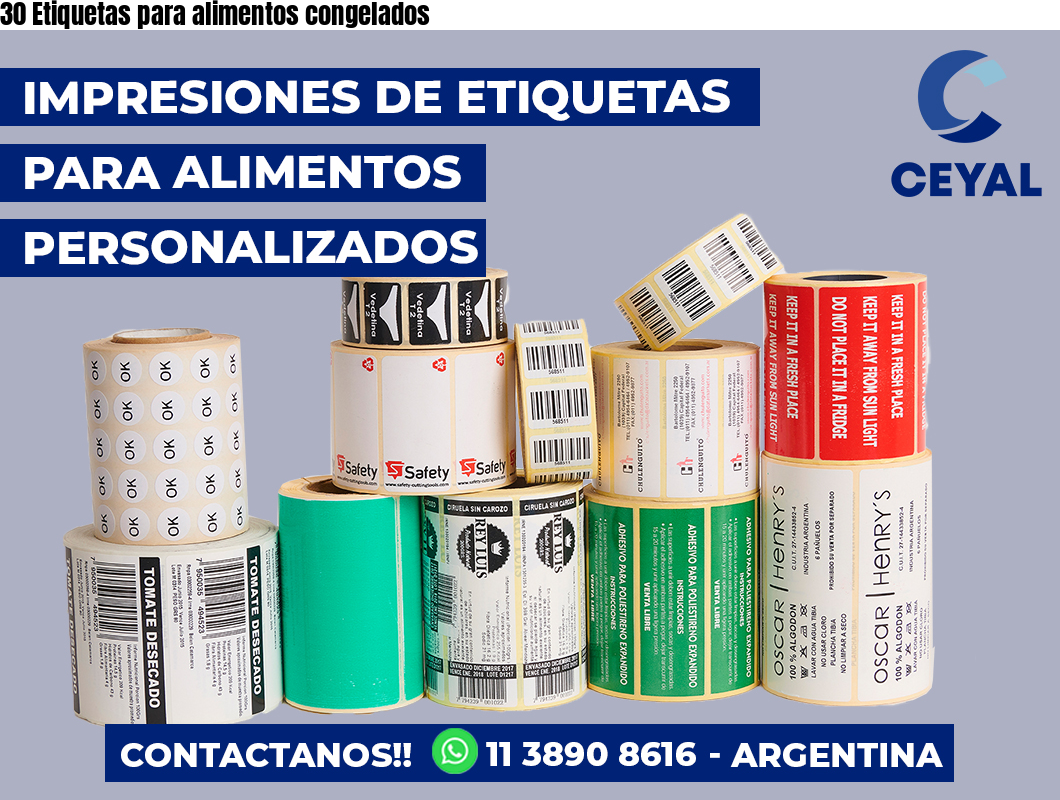 30 Etiquetas para alimentos congelados