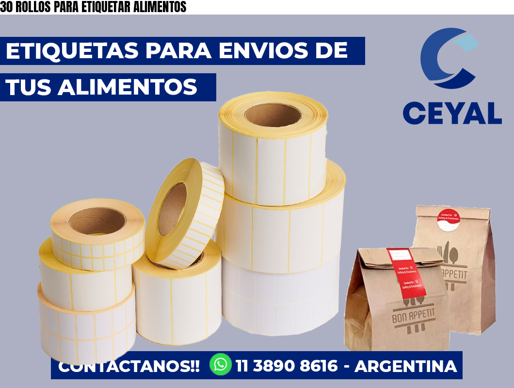30 ROLLOS PARA ETIQUETAR ALIMENTOS