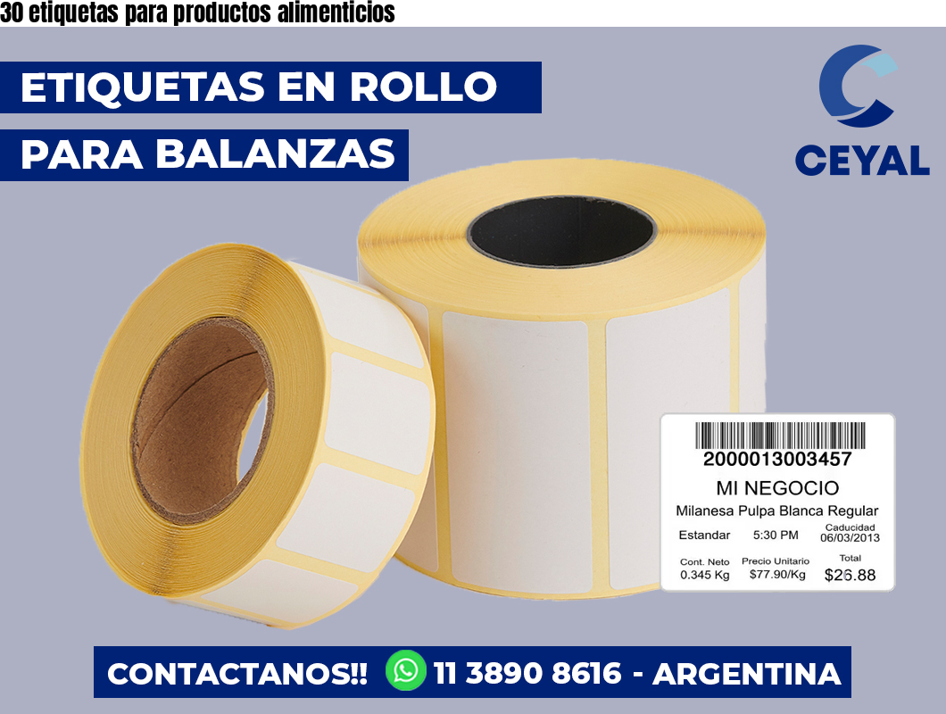 30 etiquetas para productos alimenticios