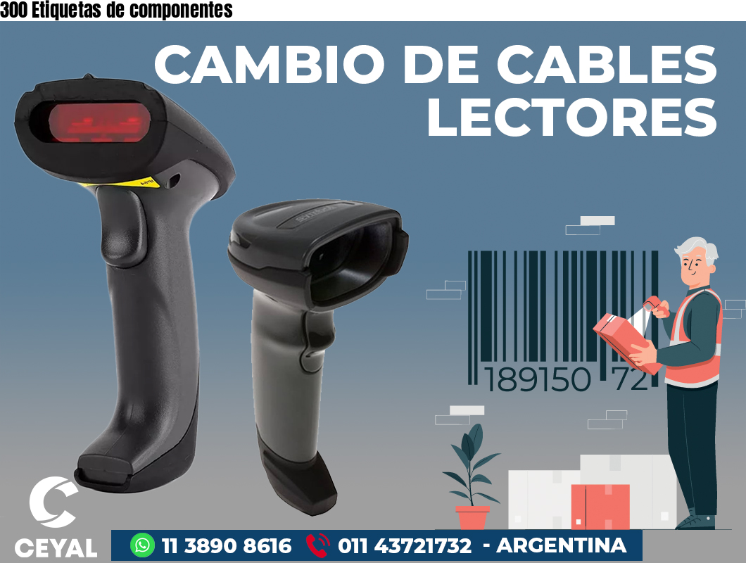 300 Etiquetas de componentes