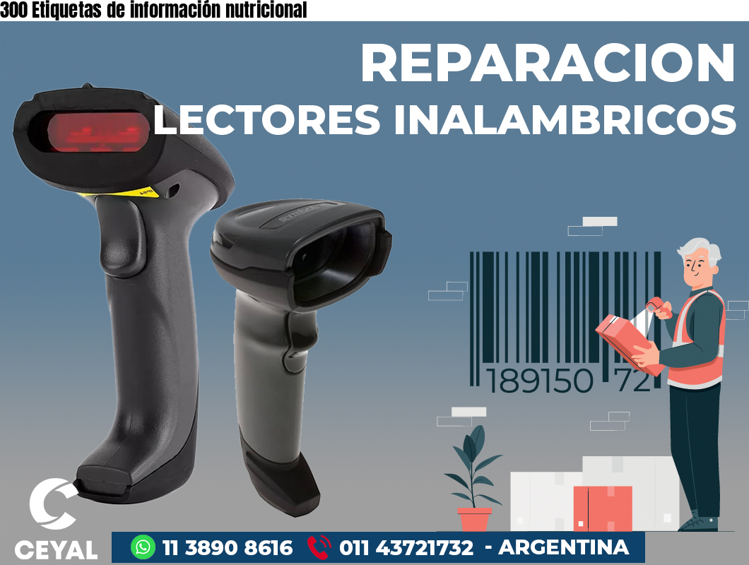 300 Etiquetas de información nutricional