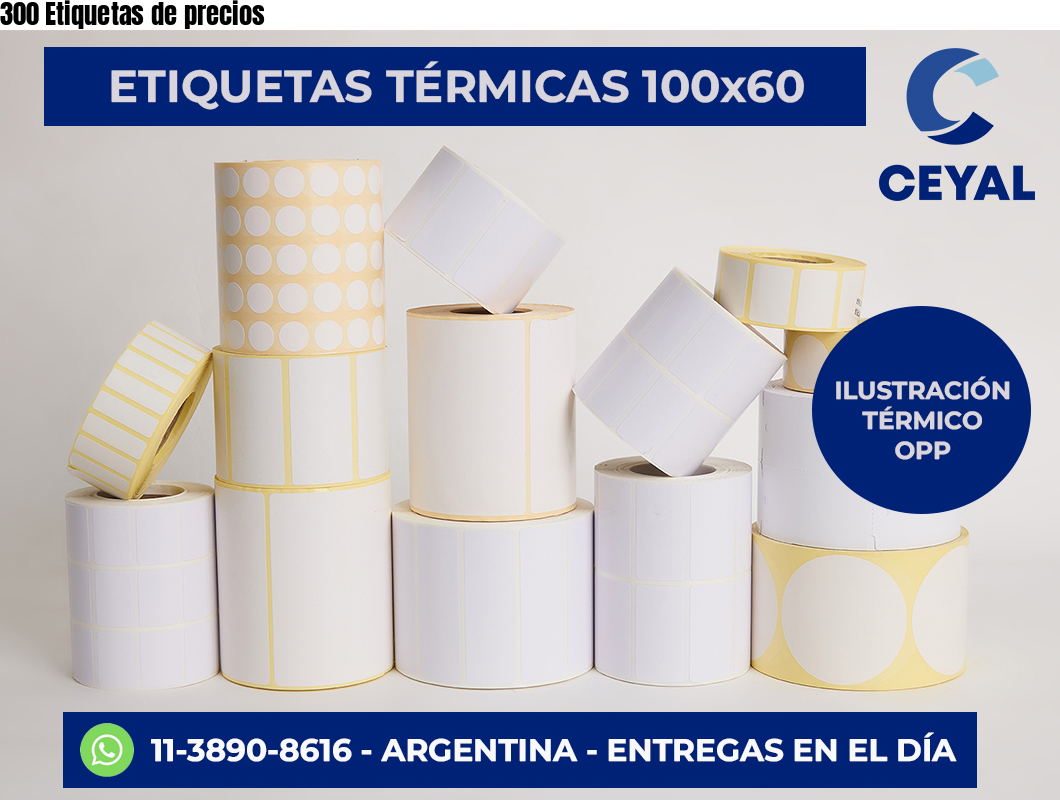 300 Etiquetas de precios