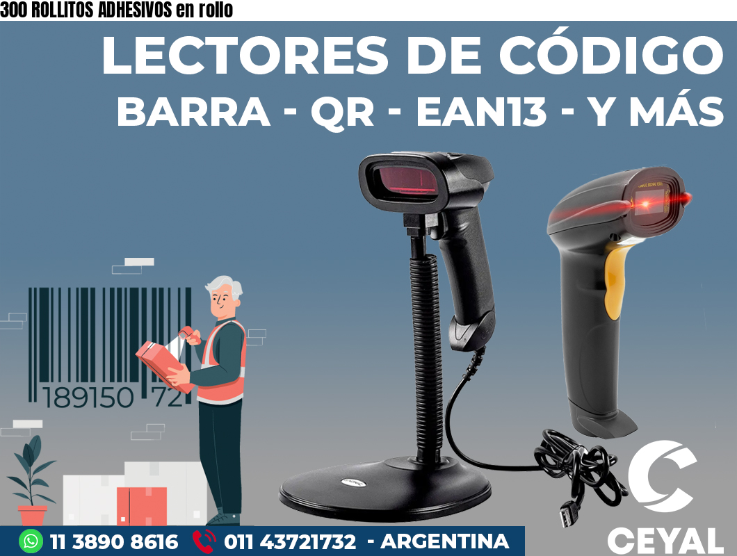 300 ROLLITOS ADHESIVOS en rollo