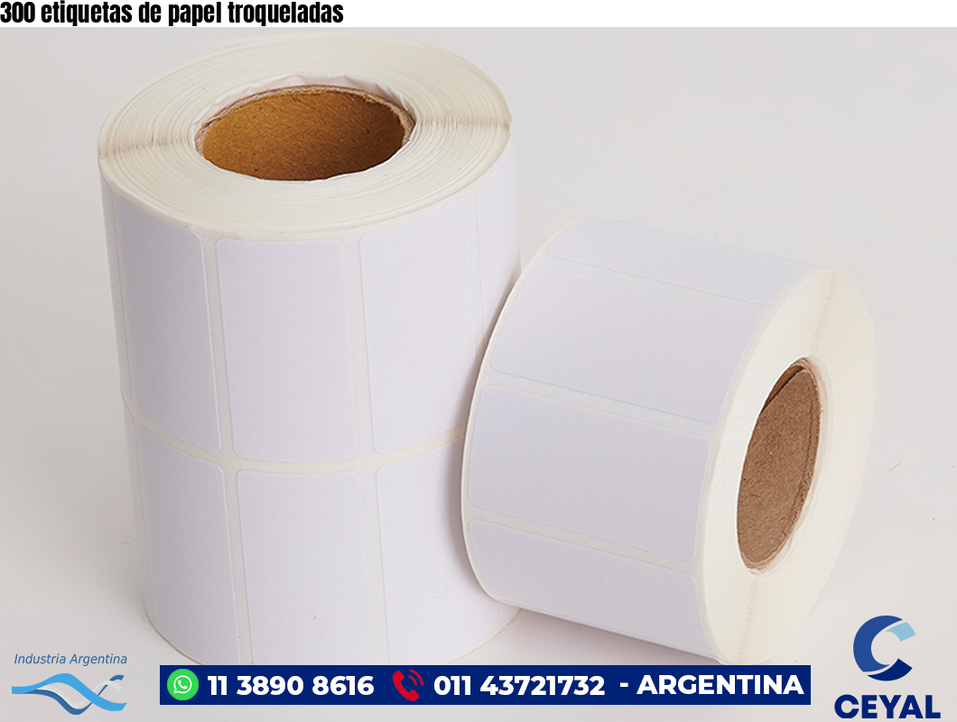 300 etiquetas de papel troqueladas