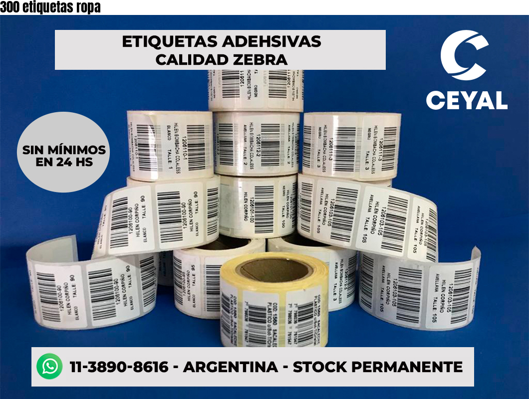 300 etiquetas ropa