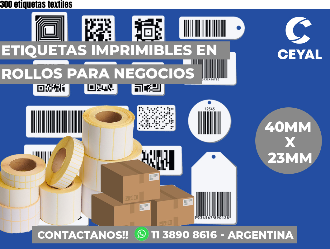 300 etiquetas textiles