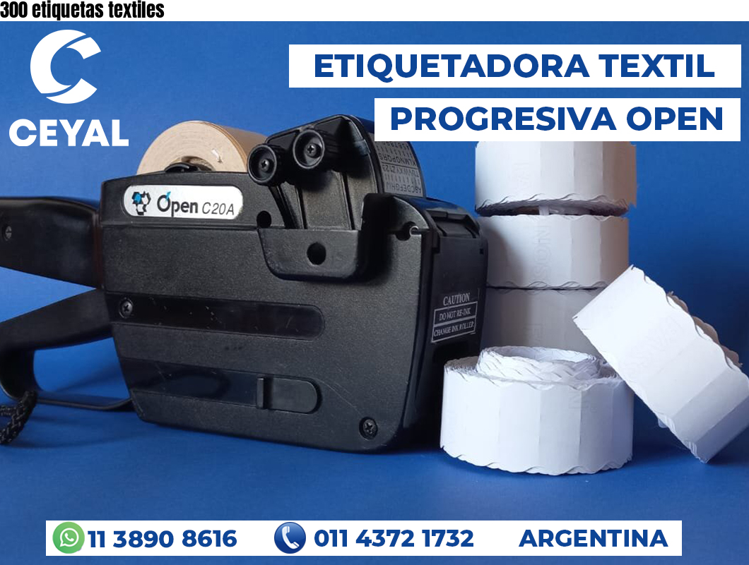 300 etiquetas textiles