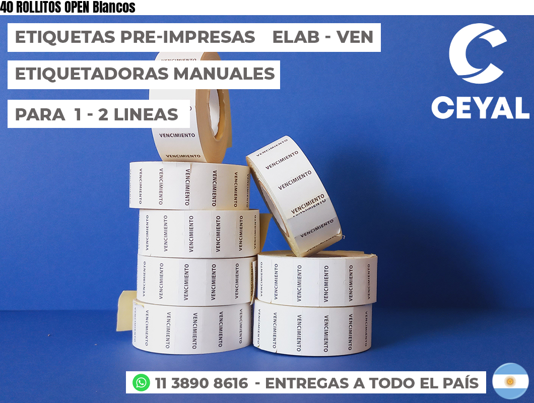 40 ROLLITOS OPEN Blancos