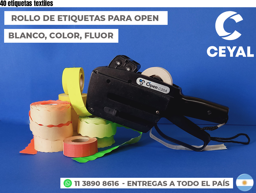 40 etiquetas textiles