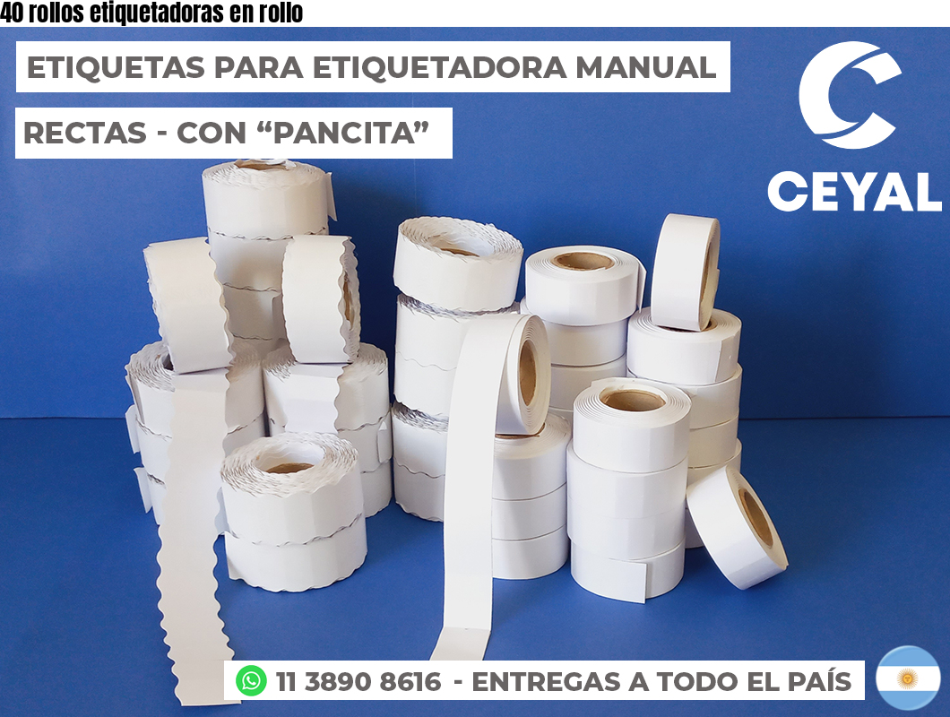 40 rollos etiquetadoras en rollo