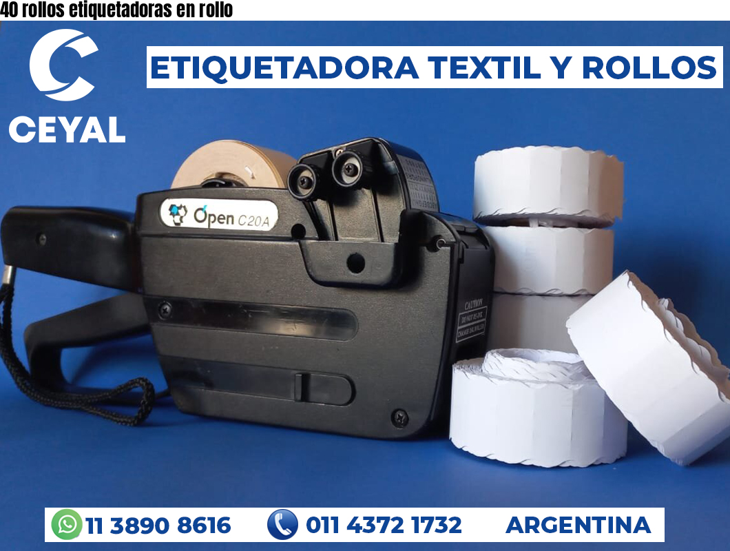 40 rollos etiquetadoras en rollo