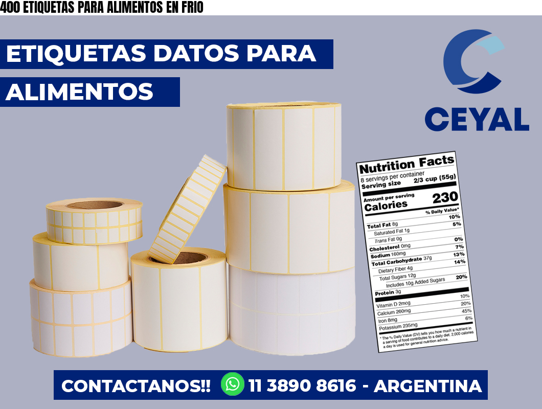 400 ETIQUETAS PARA ALIMENTOS EN FRIO