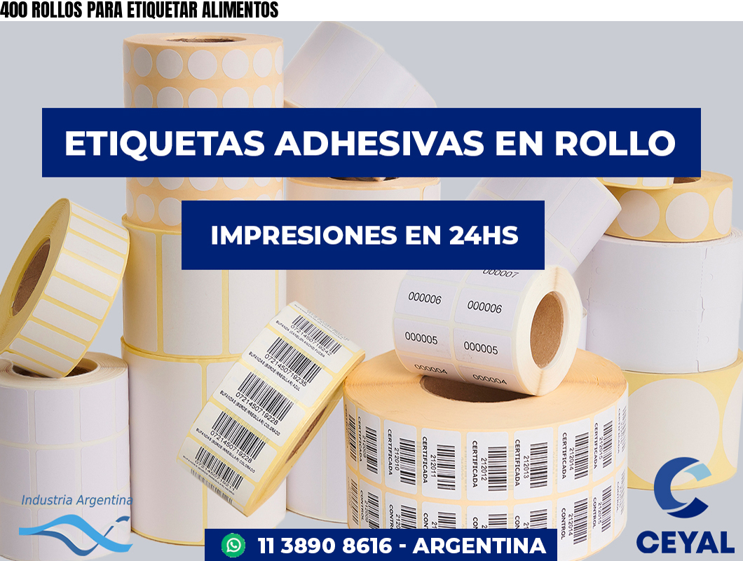 400 ROLLOS PARA ETIQUETAR ALIMENTOS