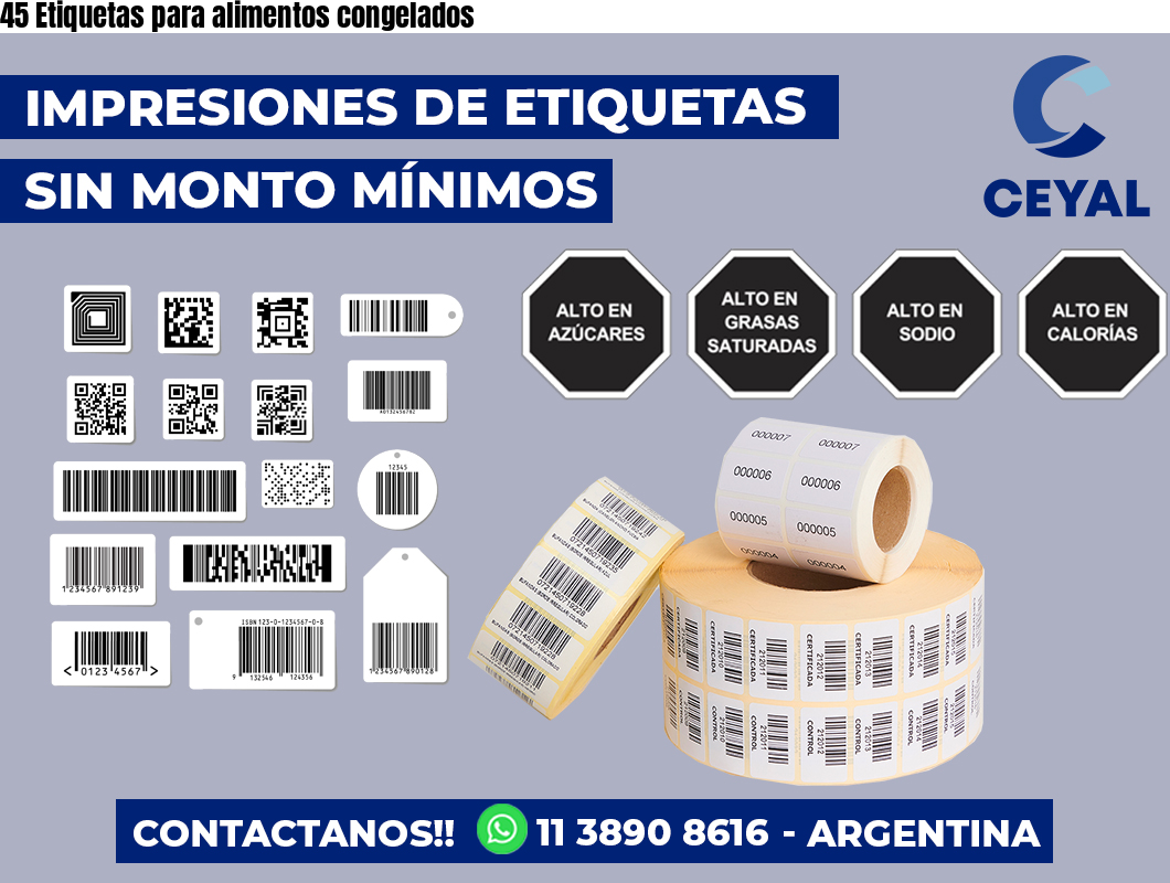 45 Etiquetas para alimentos congelados