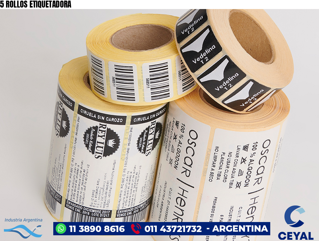 5 ROLLOS ETIQUETADORA