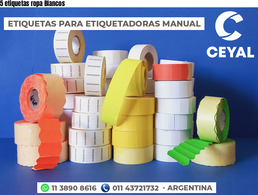 5 etiquetas ropa Blancos