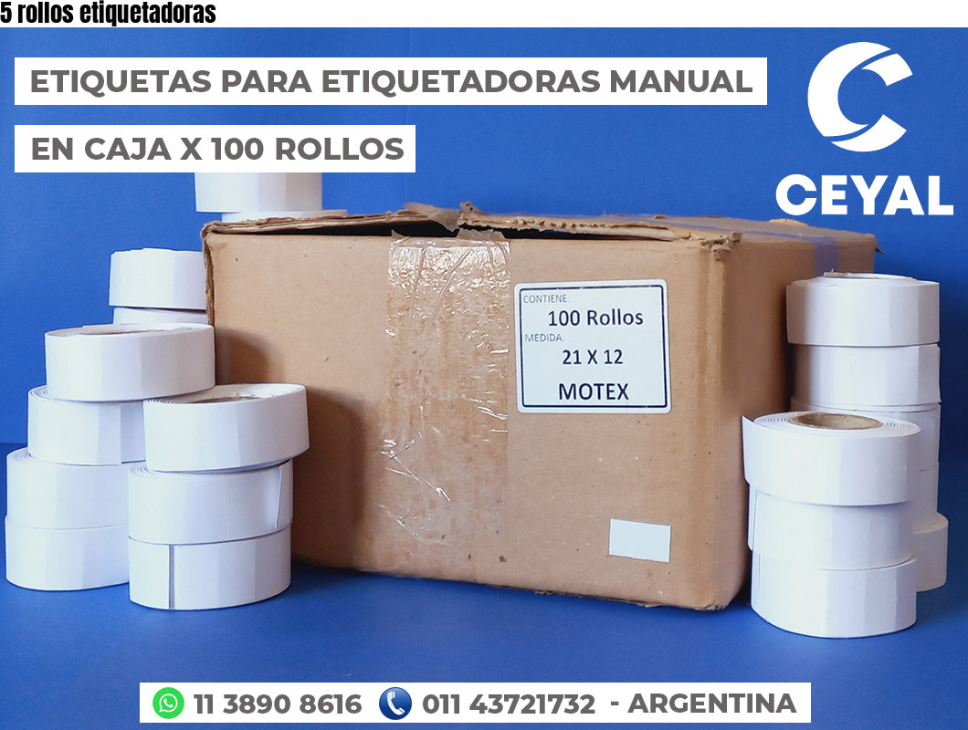 5 rollos etiquetadoras