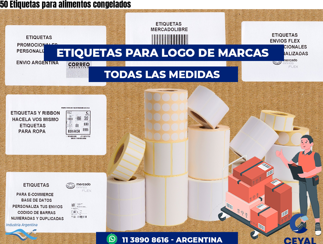 50 Etiquetas para alimentos congelados
