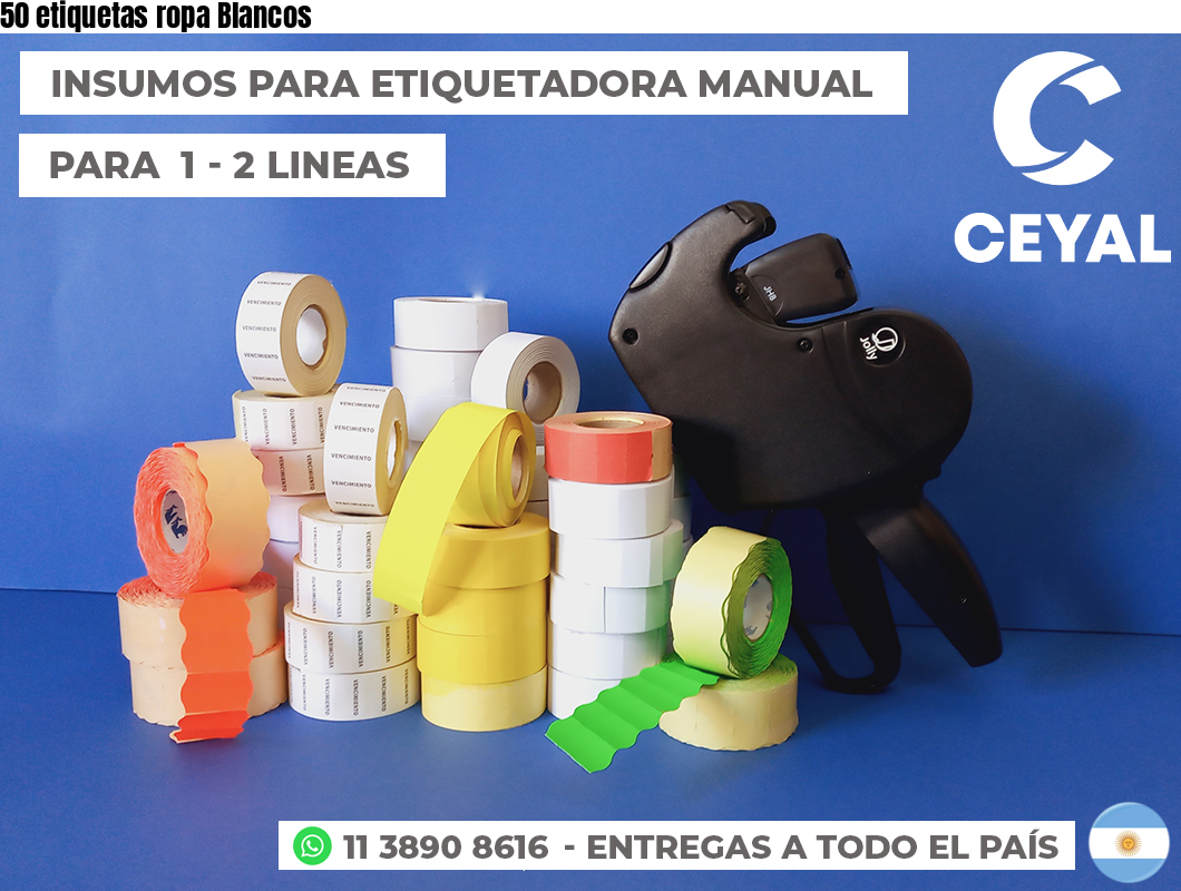 50 etiquetas ropa Blancos