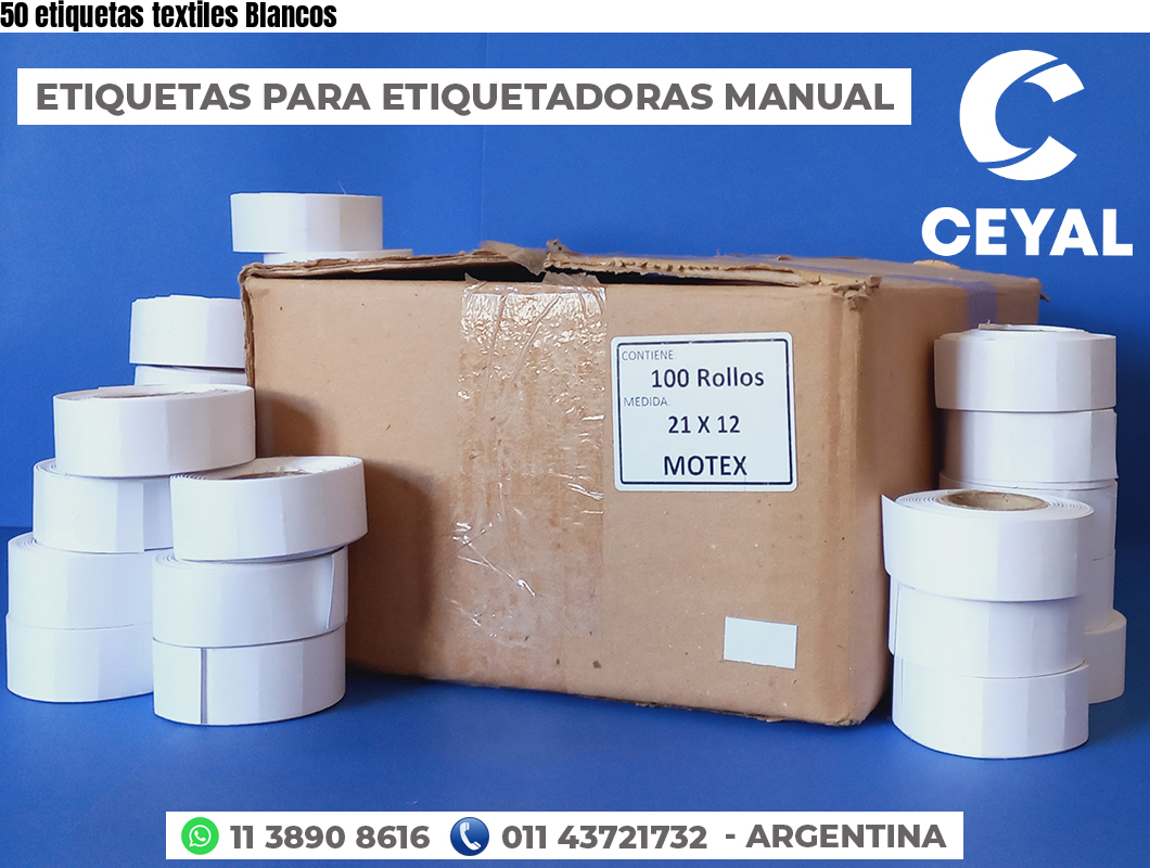 50 etiquetas textiles Blancos