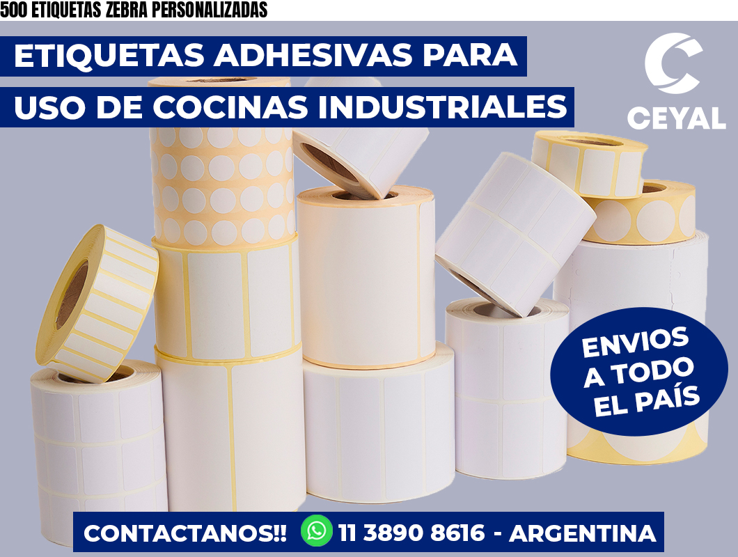 500 ETIQUETAS ZEBRA PERSONALIZADAS