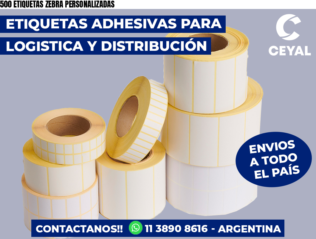 500 ETIQUETAS ZEBRA PERSONALIZADAS