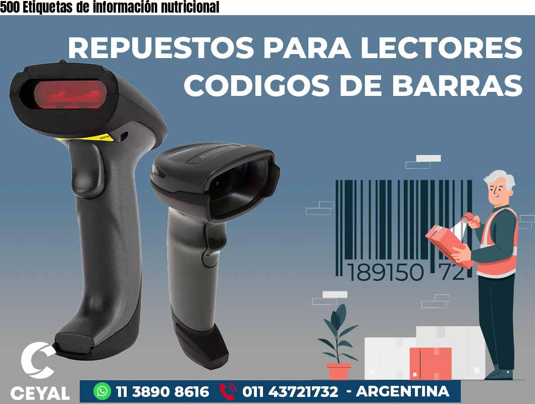 500 Etiquetas de información nutricional
